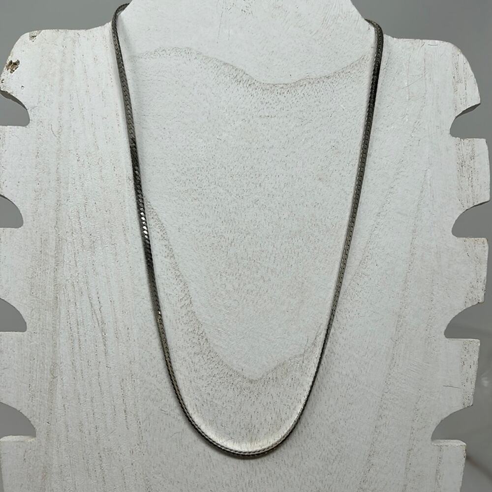 Herringbone Silver Chain Necklace 18 inches